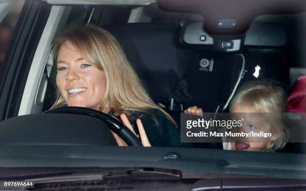 Autumn Phillips and Isla Phillips attend a Christmas lunch for members of the Royal Family hosted by Queen Elizabeth II at Buckingham Palace on...