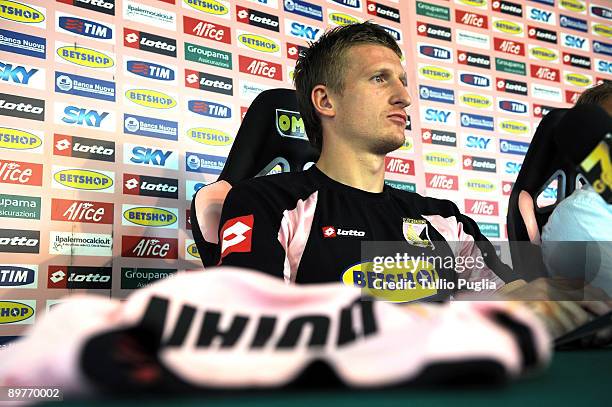 Palermo's new signing Dorin Goian during a press conference at the Tenente Carmelo Onorato training centre on August 13, 2009 in Palermo, Italy.