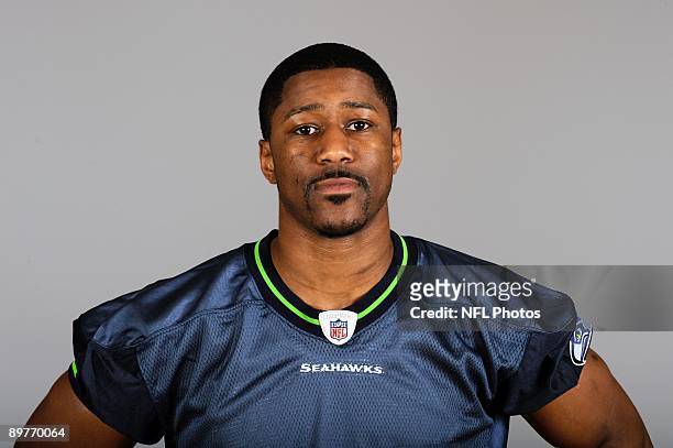 Nate Burleson of the Seattle Seahawks poses for his 2009 NFL headshot at photo day in Seattle, Washington.