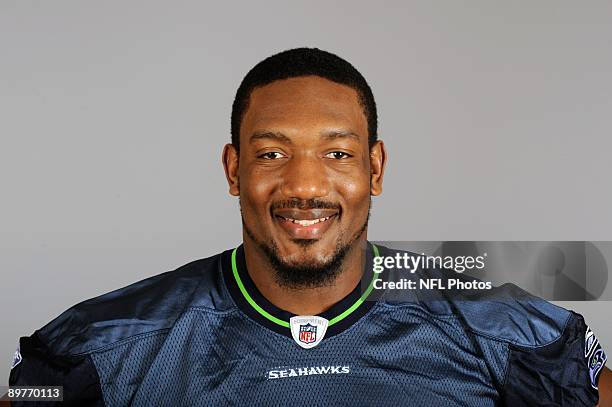 Baraka Atkins of the Seattle Seahawks poses for his 2009 NFL headshot at photo day in Seattle, Washington.