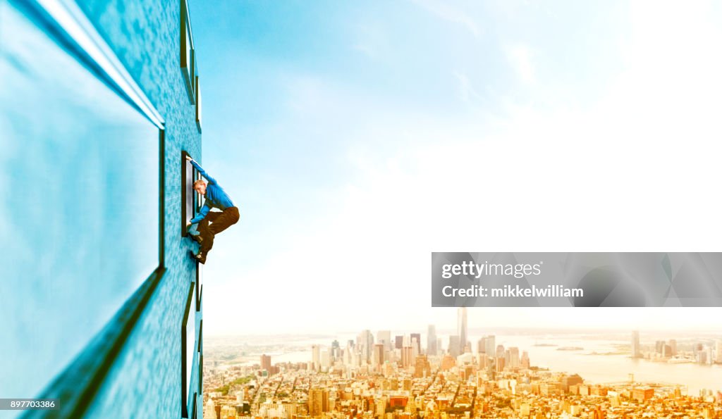 Concept of climbing the career ladder and working hard to get a corporate job