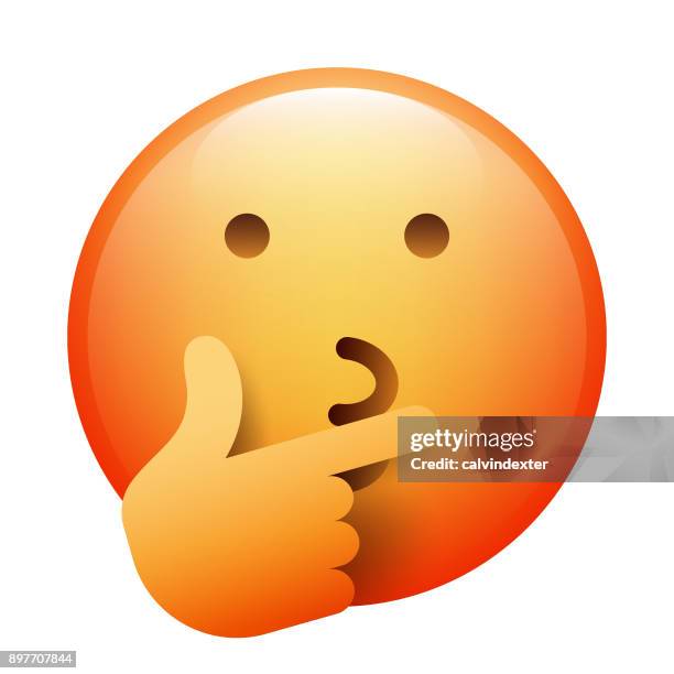 realistic emoji - thinking emoji vector stock illustrations