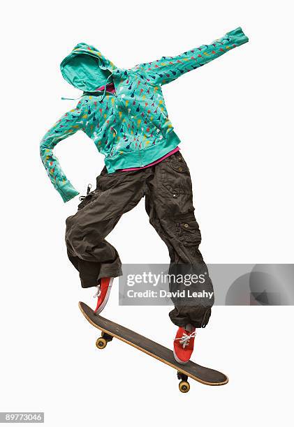 a skateboarder made out of clothing - figure skater stockfoto's en -beelden