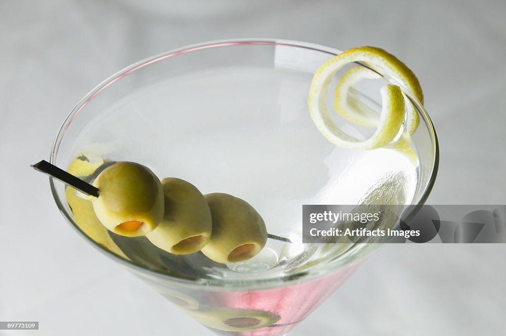 Martini and olives