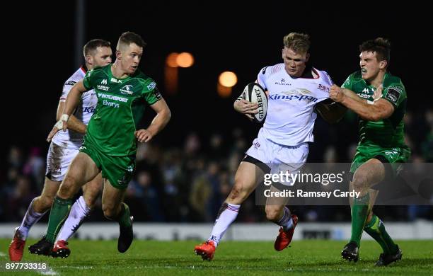 Galway , Ireland - 23 December 2017; Craig Gilroy of Ulster is tackled by Tom Farrell of Connacht during the Guinness PRO14 Round 11 match between...