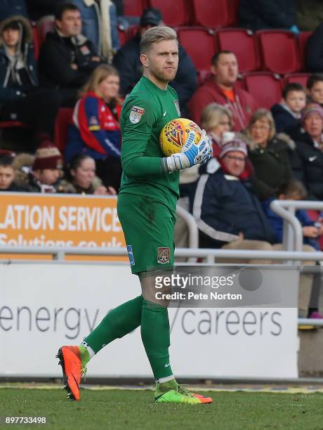 David Cornell of Northampton Town in action during the Sky Bet League One match between Northampton Town and Blackburn Rovers at Sixfields on...