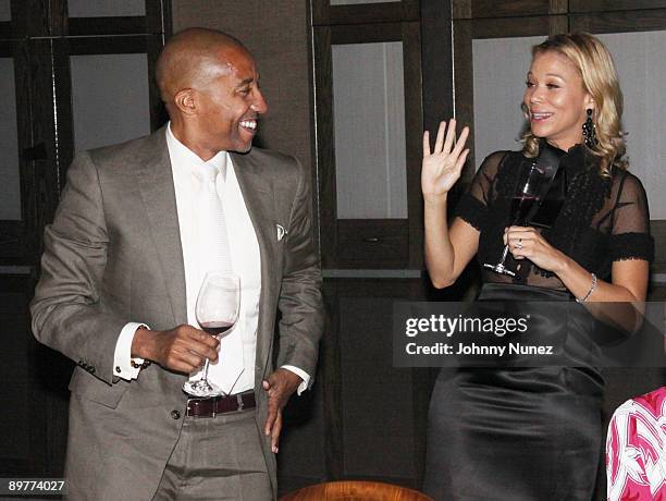 Executive Vice President for Warner Music Group, Kevin Liles and his Fiancee Erika Jones attend Kevin Liles engagement party at the Soho Grand Hotel...