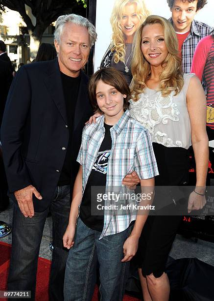 Actress Lisa Kudrow , husband Michel Stern and son Julian Stern arrive at Summit Entertainment's premiere of "BandSlam" held at Mann Village Theatre...