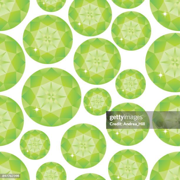 gemstone seamless pattern - peridot. vector illustration. - peridot stock illustrations