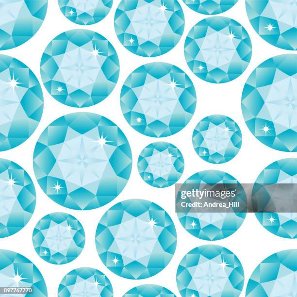 gemstone seamless pattern - aquamarine. vector illustration. - white quartz stock illustrations