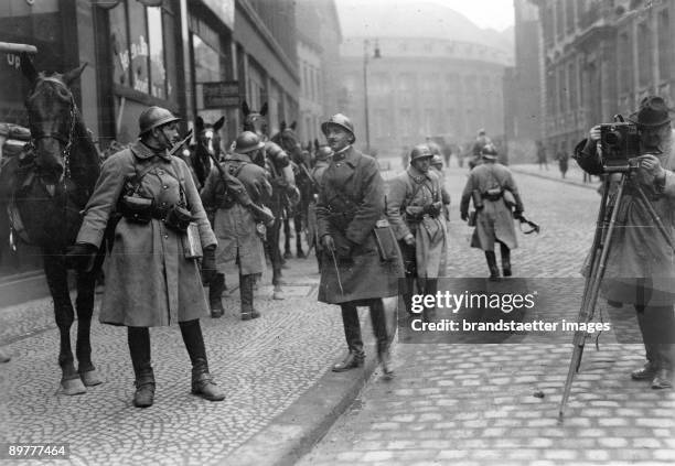 The French are occupying Essen. Ruhr. Germany. Photograph. January 11th 1923.