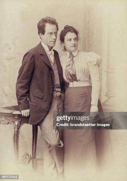 The Austrian composer Gustav Mahler and his sister Justine. Photograph. Around 1900.