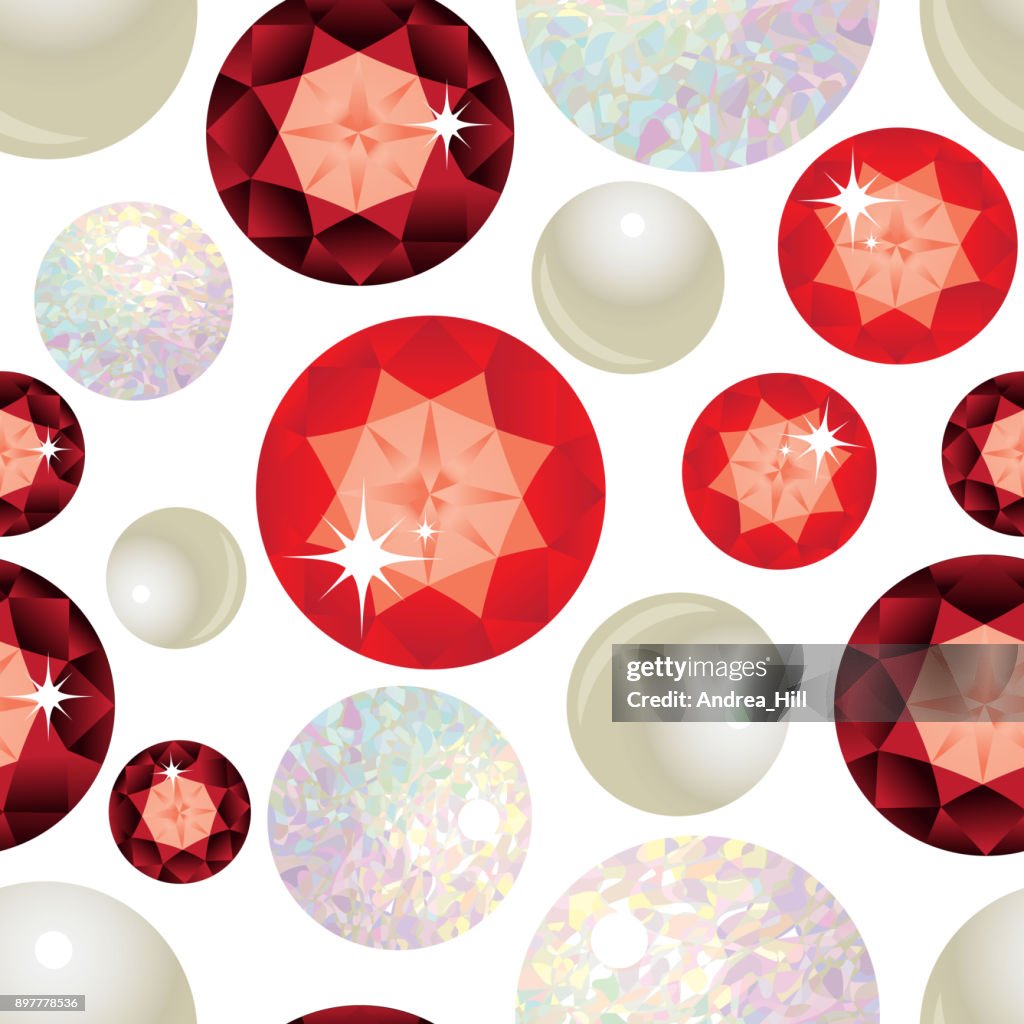 Gemstone Seamless Pattern. Vector Illustration.