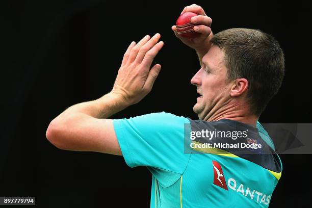 Jackson Bird bowls during an Australian nets session at the Melbourne Cricket Ground on December 24, 2017 in Melbourne, Australia.