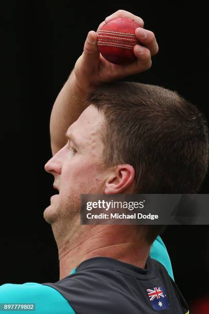 Jackson Bird bowls during an Australian nets session at the Melbourne Cricket Ground on December 24, 2017 in Melbourne, Australia.