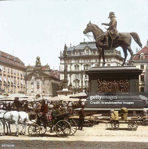 The monument of the field marshal Radetzky on the square Am Hof, uncovered in 1892 and relocated in front of the war ministry on the Stubenring in...