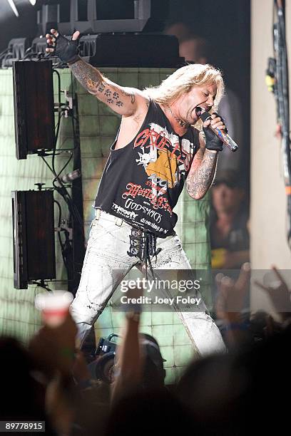 Vince Neil of Motley Crue performs during Crue Fest 2 at the Verizon Wireless Music Center on August 12, 2009 in Noblesville, Indiana.