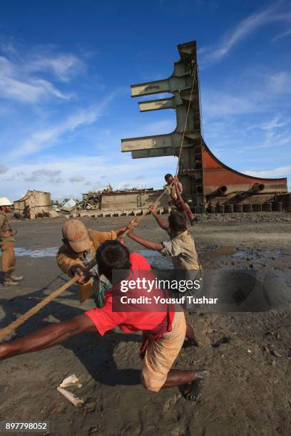 Ship breaking laborers working at Sitakundo ship breaking yard. The ship breaking industry at Sitakundo started its operation in 1960.Due to lower...