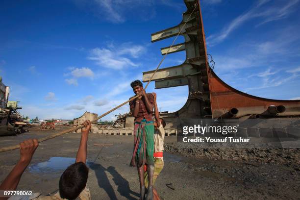 Ship breaking laborers working at Sitakundo ship breaking yard. The ship breaking industry at Sitakundo started its operation in 1960.Due to lower...