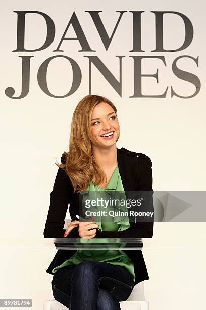 Model Miranda Kerr hosts an in-store fashion workshop highlighting new trends and pieces from the David Jones Spring/Summer Collection at David Jones...