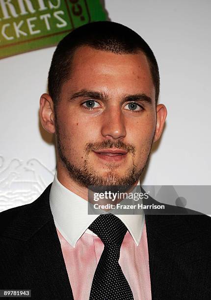 Sportsman Kevin Love arrives at the Annual Harold Pump Foundation Gala Honoring Magic Johnson And Bill Russell at the Beverly Hilton Hotel, on August...