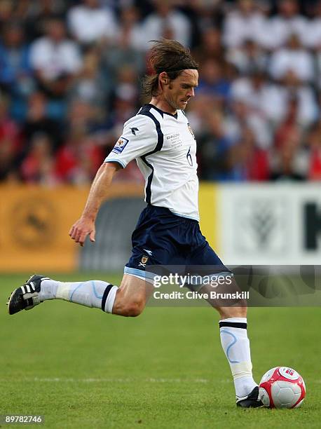 Graham Alexander of Scotland in action during the FIFA 2010 group nine World Cup Qualifying match between Scotland and Norway at the Ullevaal stadion...