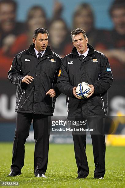 Canterbury head coach Rob Penney with Tabai Matson before the start of the he Air New Zealand Cup match between Canterbury and Waikato at AMI Stadium...