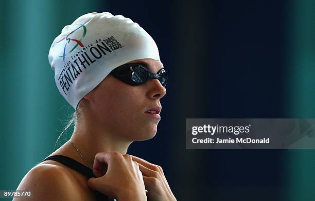 Anais Eudes of France looks on during the Women's Semi-Final Swimming event during the 2009 Modern Pentathlon World Championships at Crystal Palace...