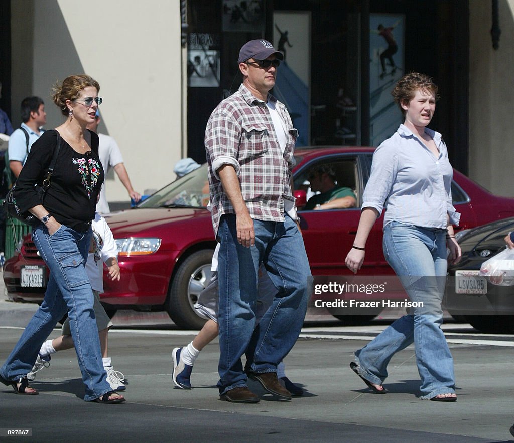 Tom Hanks And Family In Los Angeles