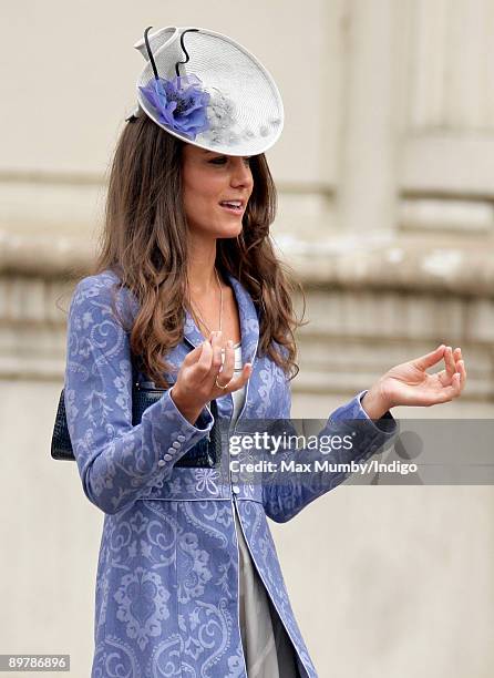 Kate Middleton attends the wedding of Nicholas van Cutsem and Alice Hadden-Paton at The Guards Chapel, Wellington Barracks on August 14, 2009 in...