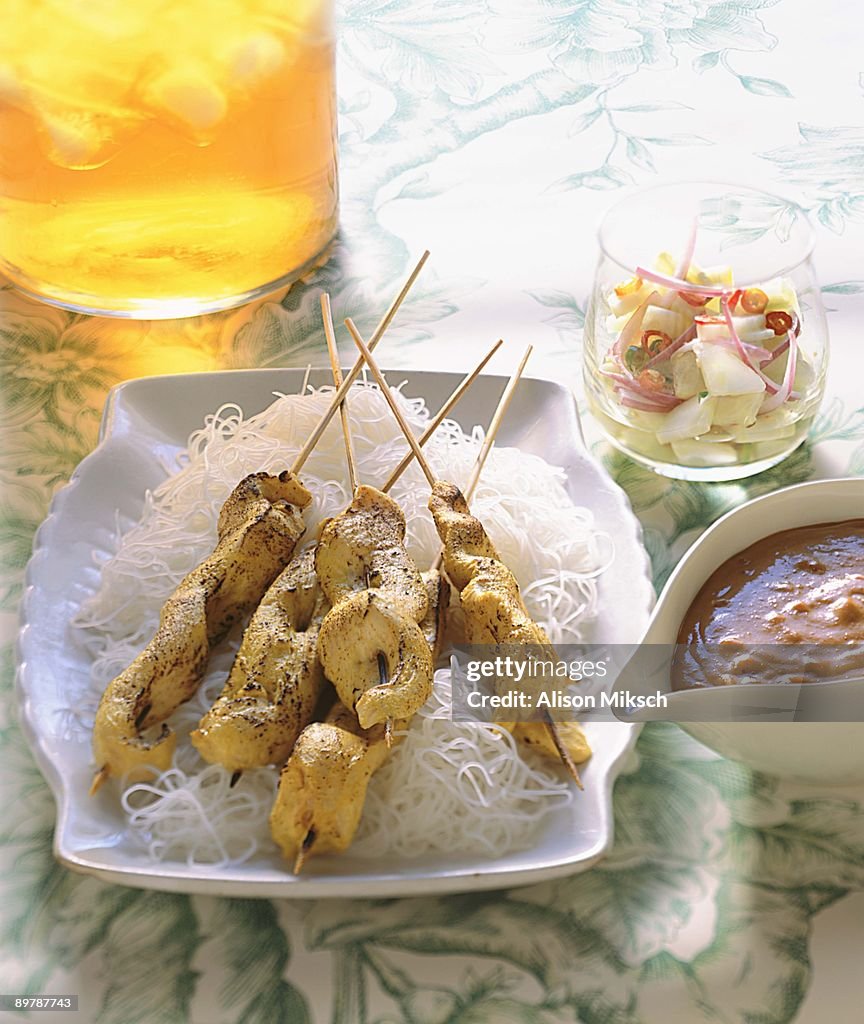 Thai chicken satay skewers