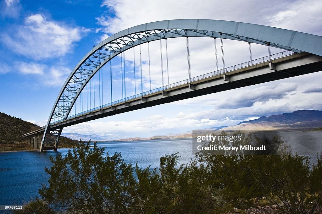 The Roosevelt Lake Bridge in Gila County, Arizona, USA