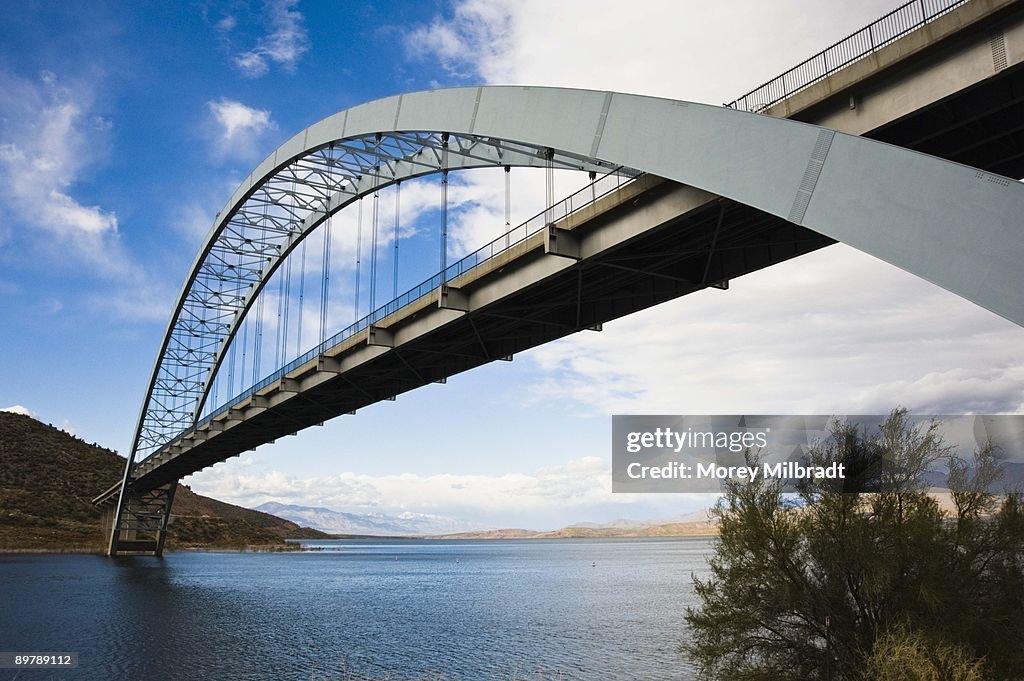 The Roosevelt Lake Bridge in Gila County, Arizona, USA