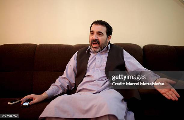 Governor of Kandahar province Wali Karzai is interviewed in his house on August 14, 2009 in Kandahar City, Afghanistan. Wali Karzai the younger...