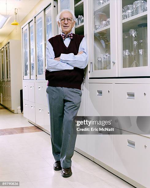 Dr. Eric Kandel poses at a portrait session.