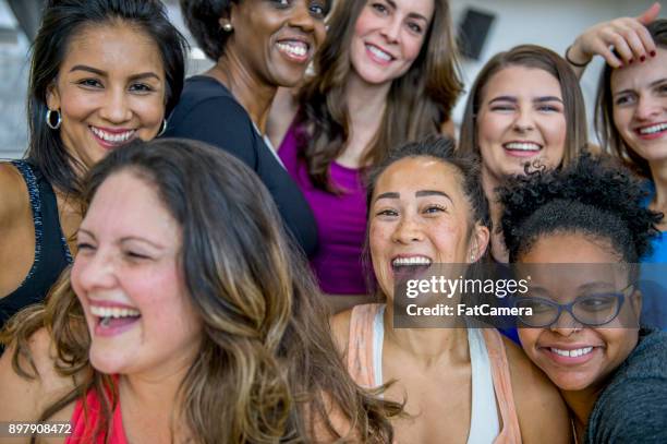 group of women - gym friends stock pictures, royalty-free photos & images