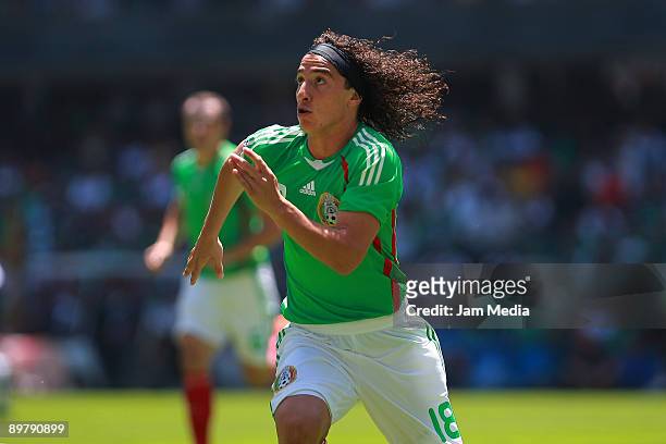 Mexican player Andres Guardado in action during a 2010 FIFA World Cup qualifying soccer match between Mexico and the United States at the Azteca...