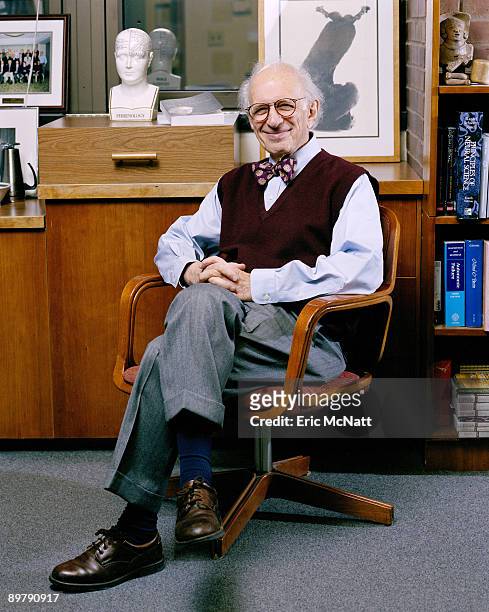 Dr. Eric Kandel poses at a portrait session.