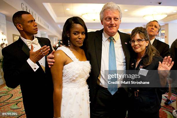 Celebrity impersonators Ron Butler as US President Barack Obama, Vernetta Jenkins as First Lady Michelle Obama, Dale Leigh as former US President...