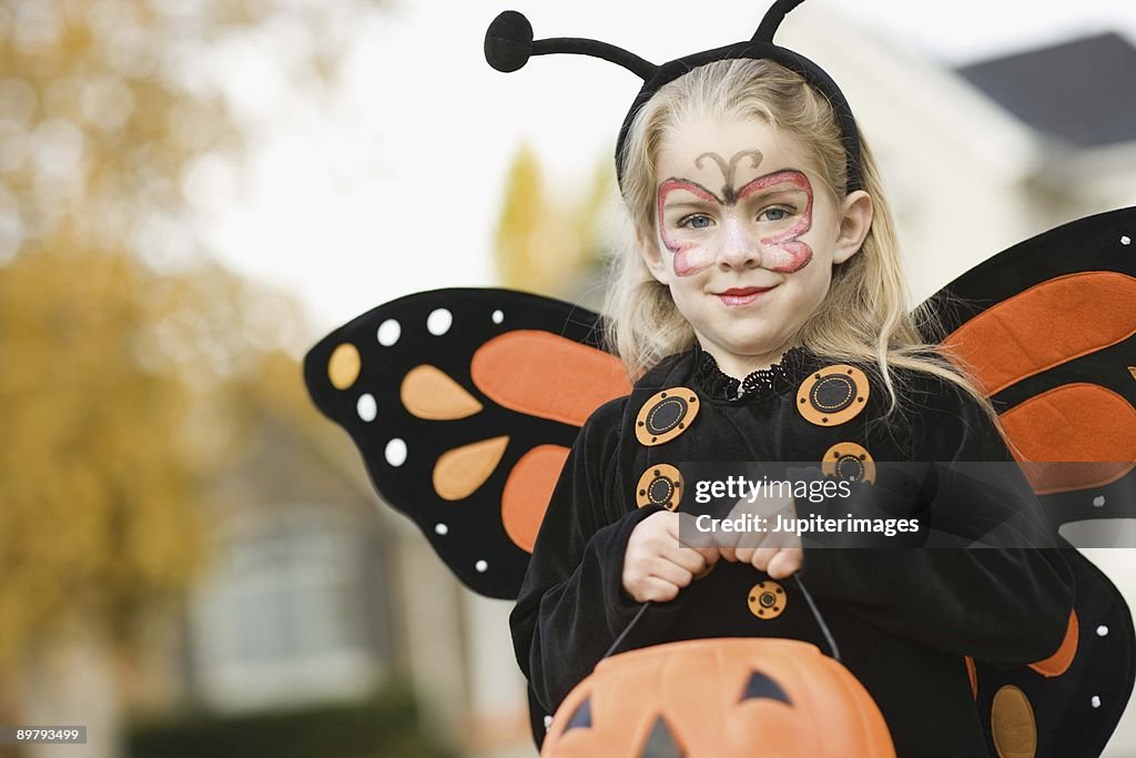 Girl in Halloween costume