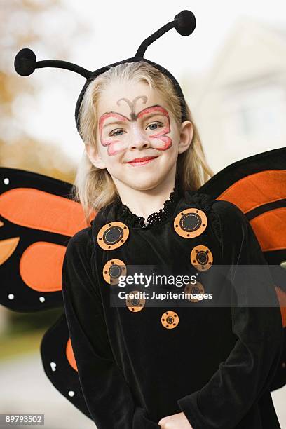 girl in halloween costume - animal antenna stock pictures, royalty-free photos & images