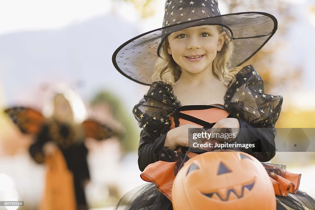 Girl in Halloween costume