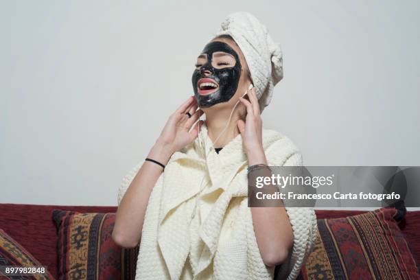 domestic life - making masks stock pictures, royalty-free photos & images