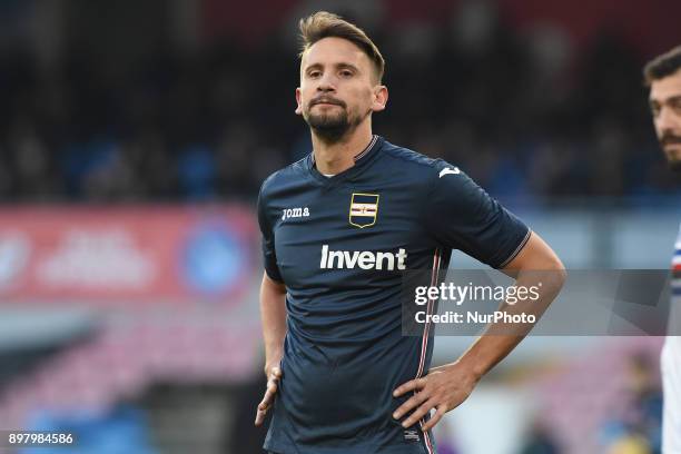 Gaston Ramirez of U.C. Sampdoria during the Serie A TIM match between SSC Napoli and UC Sampdoria at Stadio San Paolo Naples Italy on 23 December...