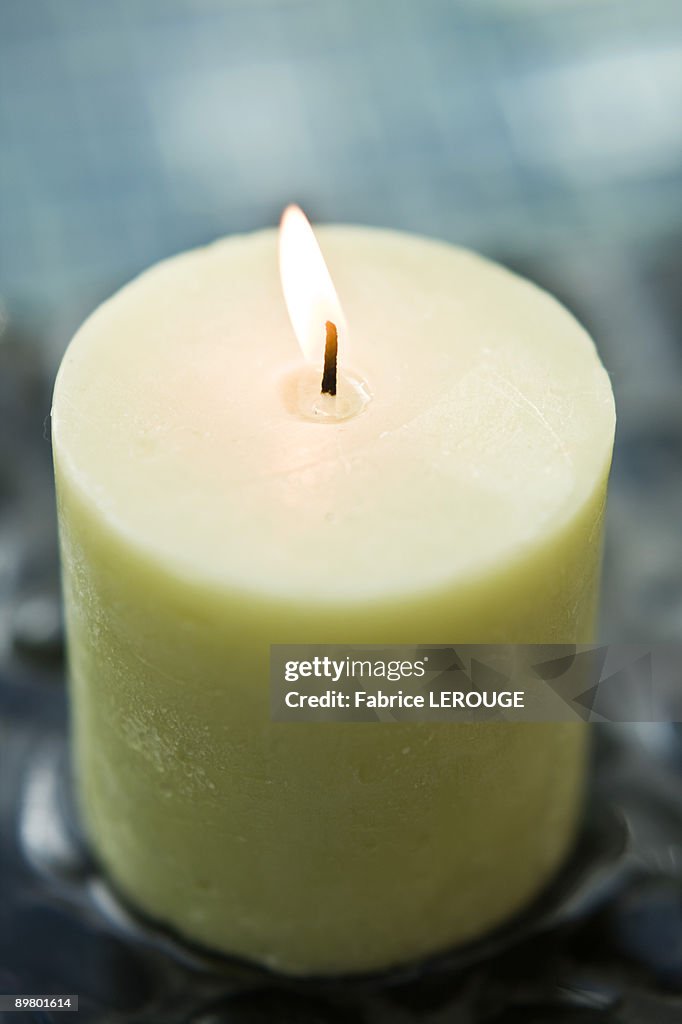 Close-up of a burning candle