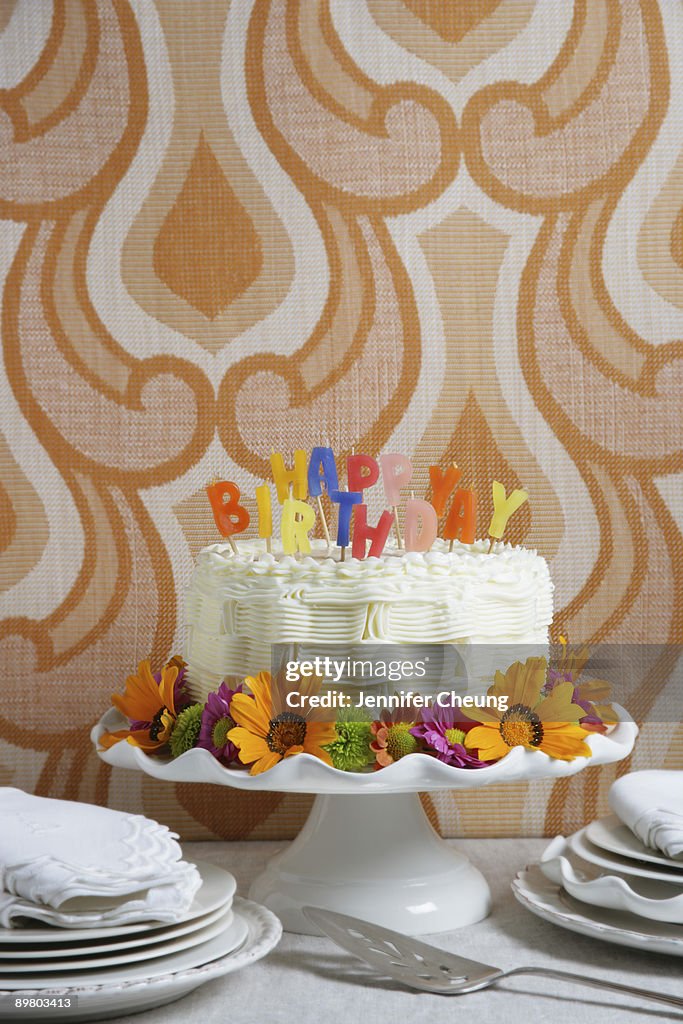 Decorated birthday cake