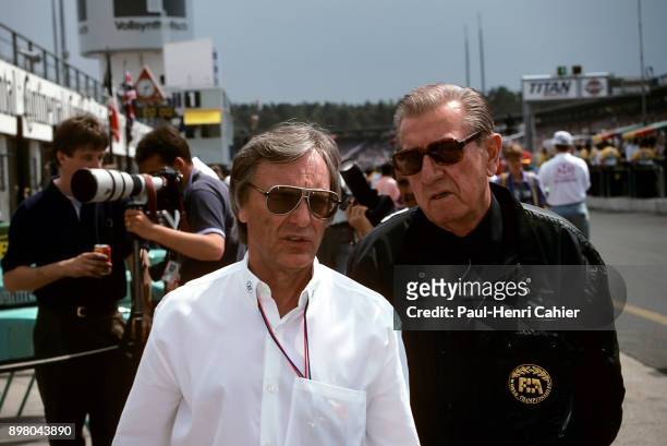 Jean-Marie Balestre, Bernie Ecclestone, Grand Prix of Germany, Hockenheimring, 28 July 1991. Bernie Ecclestone and Jean-Marie Balestre.