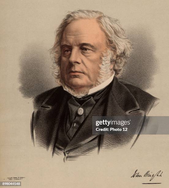 John Bright British radical statesman, born in Rochdale, Lancashire. Anti Corn Law League. Reform Act 1867. From "The National Portrait Gallery" ....