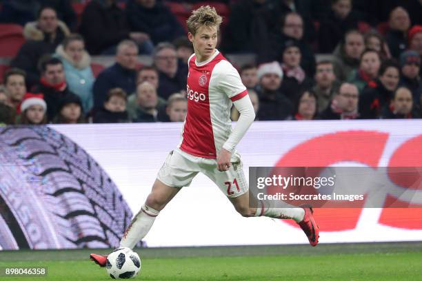 Frenkie de Jong of Ajax during the Dutch Eredivisie match between Ajax v Willem II at the Johan Cruijff Arena on December 24, 2017 in Amsterdam