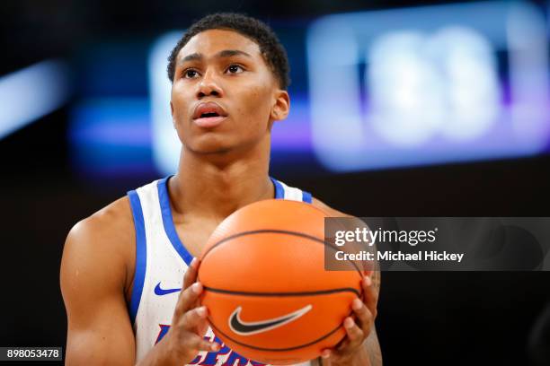 Justin Roberts of the DePaul Blue Demons is seen during the game against the Northwestern Wildcats at Wintrust Arena on December 16, 2017 in Chicago,...